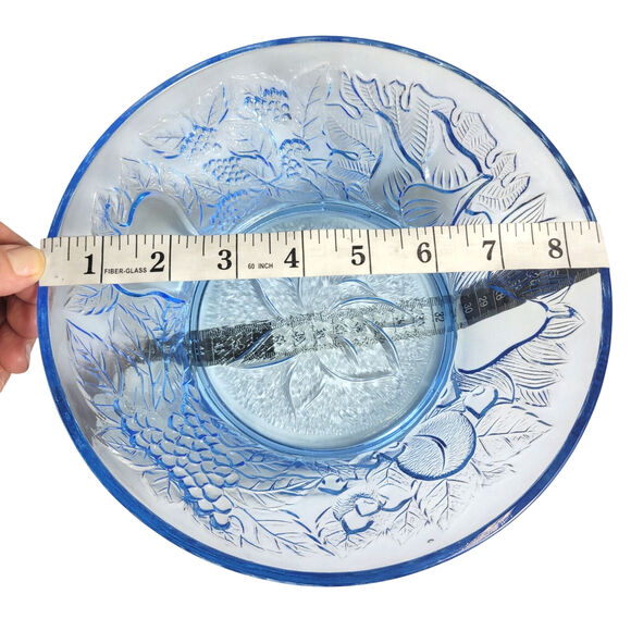 KIG Indonesia Ice Blue Glass Serving Bowls - Fruit Vintage Pack of 2 - Picture 6 of 6